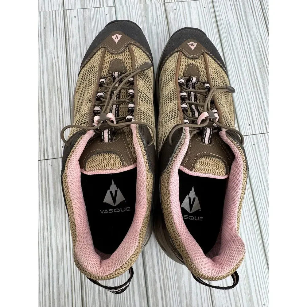 Vasque Velocity VST shoes youth 5 hiking quick lace garage strap brown pink NEW